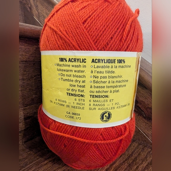 Vintage EATONS AFGHAN CROCHET SPORTS YARN Orange Acrylic 300g - Picture 5 of 6